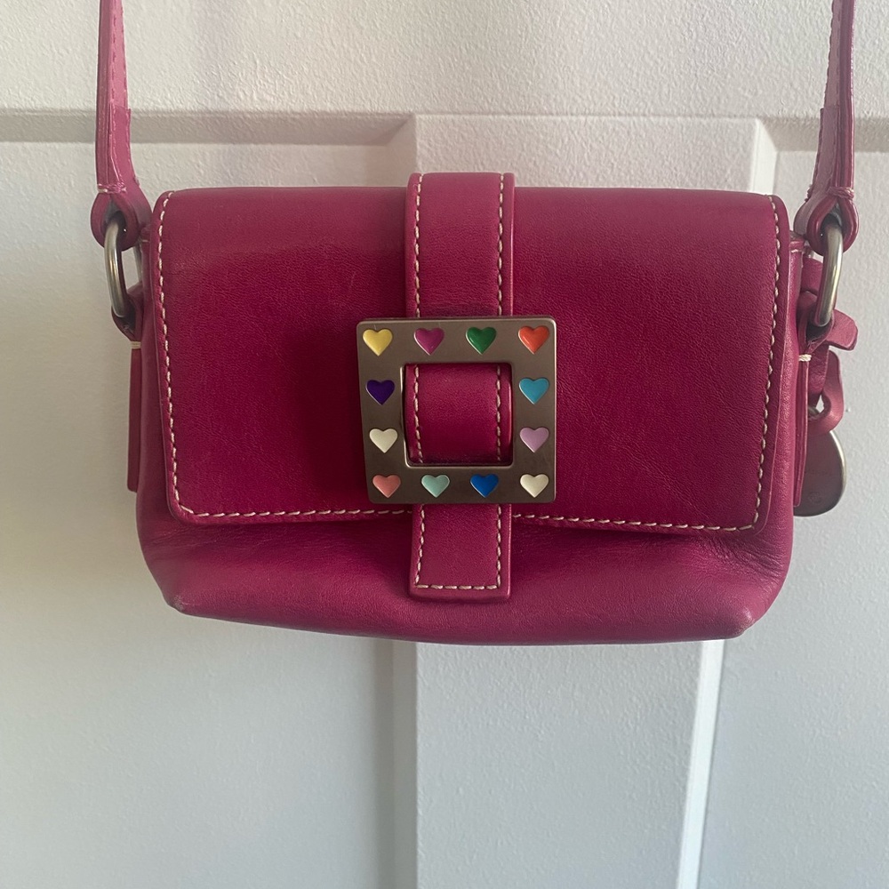 Pink Leather Crossbody Bag
